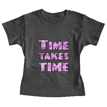 Discover Time Takes Time purple camo Baby Tees
