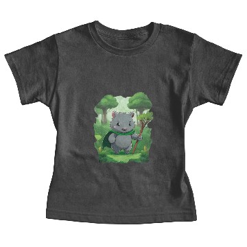 Discover Wombat Hero - Green Cape Wombat Baby Tees