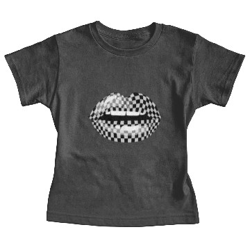 Discover Checkered Black White Lip Checkerboard Baby Tees