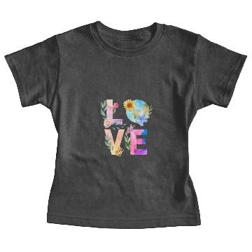 Discover LOVE watercolor design Baby Tees