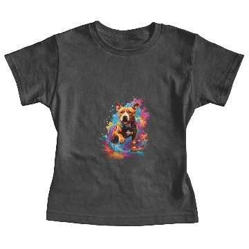 Discover Pitbull Dog Fourth Wall Break, Multicolor Design Baby Tees