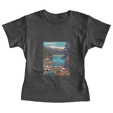 Discover Lake Tahoe California Baby Tees, Lake Tahoe Baby Tees, L