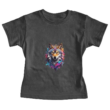Discover Colorful Wolf Face Baby Tees