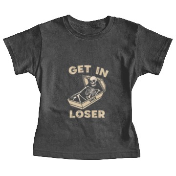 Discover Get In Loser Skeleton In Coffin Baby Tees