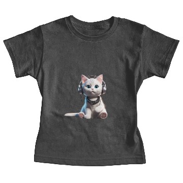 Discover Music Lover Cat V II on Unisex Poly Cotton Baby Tees