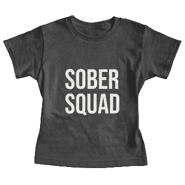 Discover Sober Squad white lettering solid Baby Tees
