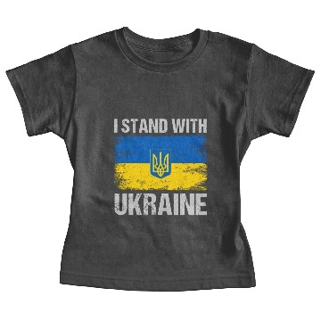 Discover I Stand With Ukraine Ukrainian Flag Baby Tees