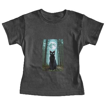 Discover Black Cat and Full Moon Baby Tees