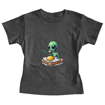 Discover Alien eats fried egg on toast Baby Tees