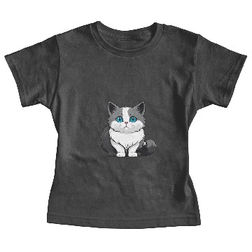 Discover Cute round cat grey-white tiger Baby Tees