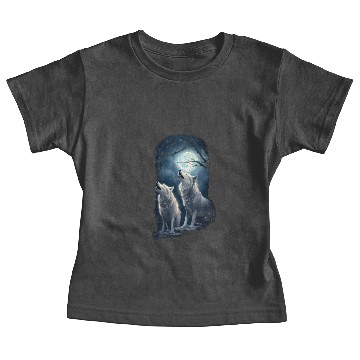 Discover Wolf Moon White Wolf Lover Gift Baby Tees