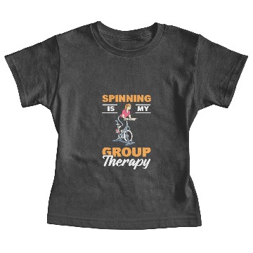 Discover Spinning Is My Group Therapy Spin Class Baby Tees