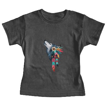 Discover Howling Wolf Native American Style Design Baby Tees