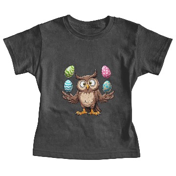 Discover Owl Juggles Easter Eggs Easter Performer Baby Tees