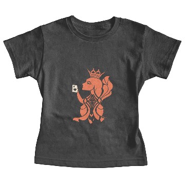 Discover Queen Hearts Playing Card Design 2 Color Vector Baby Tees