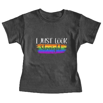 Discover I Just Look Straight Baby Tees