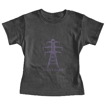 Discover Power Pole as Eiffel Tower "I Love Paris" Satire Baby Tees