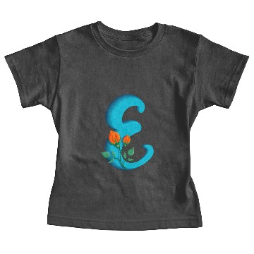Discover Three dimensional capital letter E rose monogram Baby Tees