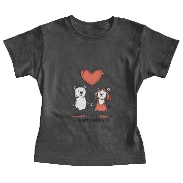 Discover Bears Lovers Stick Figure Couple Funny Animals Baby Tees