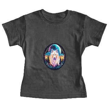 Discover White fantasy wolf Baby Tees design logo style