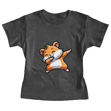 Discover Cute Hamster Doing the Dab: Cartoon Style Baby Tees