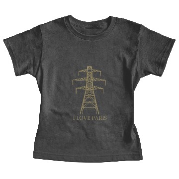 Discover Power Pole as Eiffel Tower "I Love Paris" Satire Baby Tees