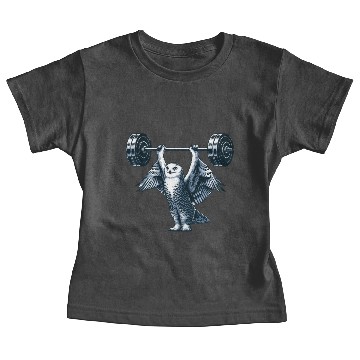 Discover Owl Weightlifting: Barbell Workout Baby Tees