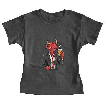 Discover Red devil drinking beer Baby Tees