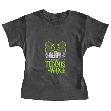 Discover Funny Tennis Player Racket Wine Baby Tees