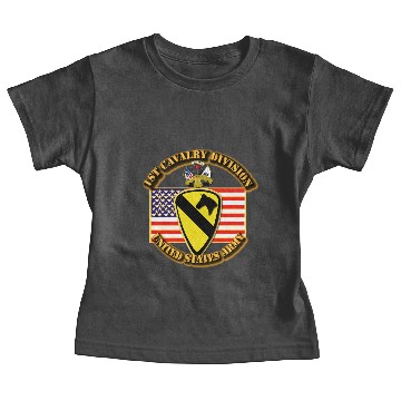 Discover 1st Cavalry Division w Flag Baby Tees