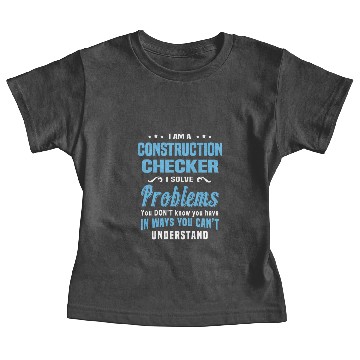 Discover Construction Checker Baby Tees