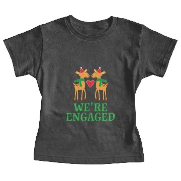 Discover Christmas Engagement We're Engaged Reindeer Baby Tees