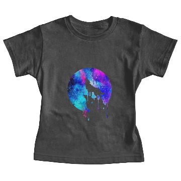 Discover Howling wolf watercolor space drips galaxy gift Baby Tees