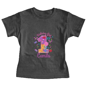 Discover Candyland First Birthday lollipop Baby Tees