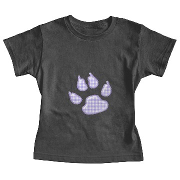 Discover gingham dog paw - purple Baby Tees