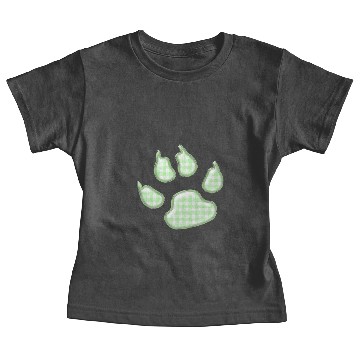 Discover gingham dog paw - green Baby Tees
