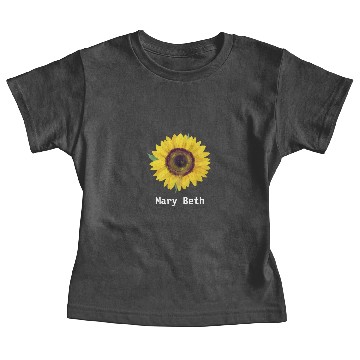 Discover Ray Of Sunshine Text Black Sunflower Personalized Baby Tees