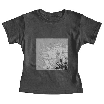 Discover Grunge Floral Design - Light Grey B&W Baby Tees