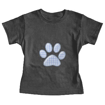 Discover gingham cat paw - blue Baby Tees