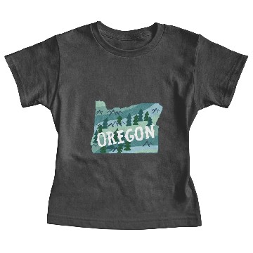 Discover Oregon State Map Illustration Baby Tees