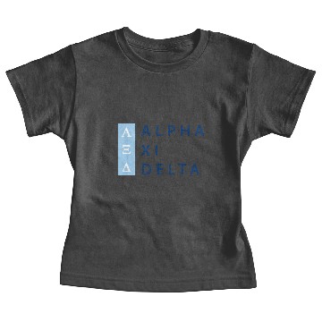 Discover Alpha Xi Delta Stacked Sweat Baby Tees