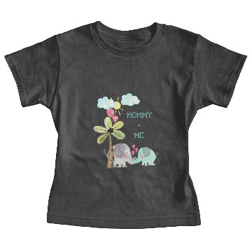 Discover Mommy and Me | Teal Mom and Baby Elephant Baby Tees