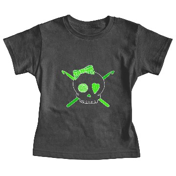 Discover Skull & Crochet Hooks (Lime Green - Dark Version) Baby Tees