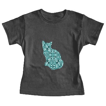 Discover Teal Patterned Cat Baby Tees