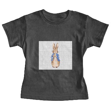 Discover Peter Rabbit Gray Linen Background Baby Tees