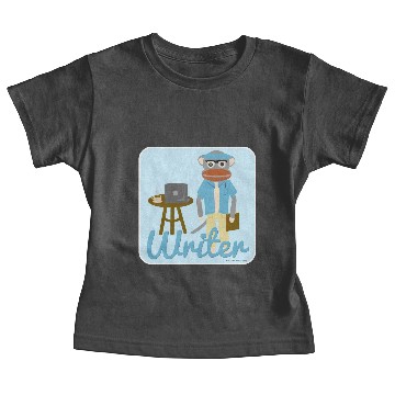 Discover Sock Monkey Author Fun Cartoon Character Baby Tees