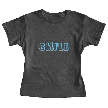 Discover "Smile" light blue letters grey Baby Tees