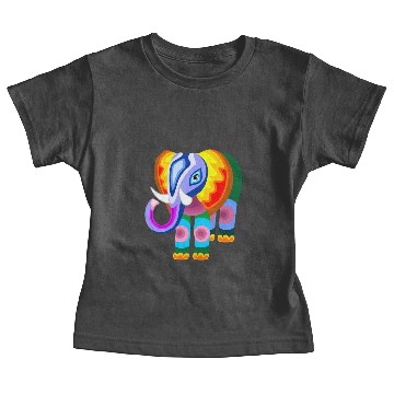 Discover Elephant Rainbow Colors Patchwork Baby Tees