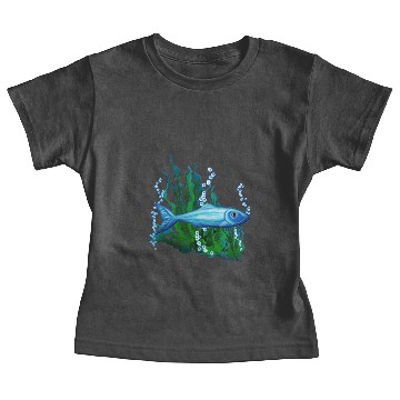 Discover Light Blue Fish Swimming in the Ocean Baby Tees
