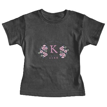Discover Blueberry Pink Blossoms Monogram Baby Tees